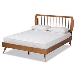 Baxton Studio Emiko Modern and Contemporary Walnut Brown Finished Wood Full Size Platform Bed